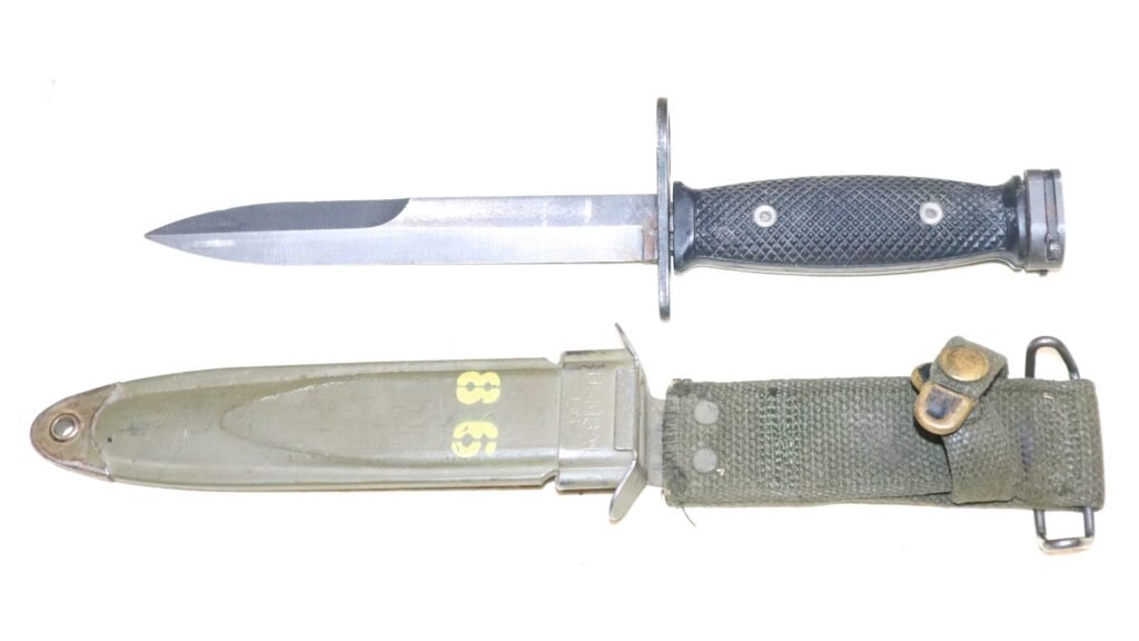 Vietnam Era US M16 Rifle M7 Bayonet And Scabbard