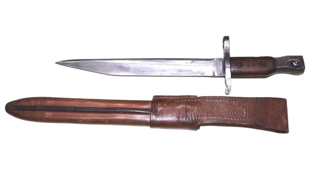 WW1 Canadian Ross Rifle Bayonet In Scabbard – Reserve