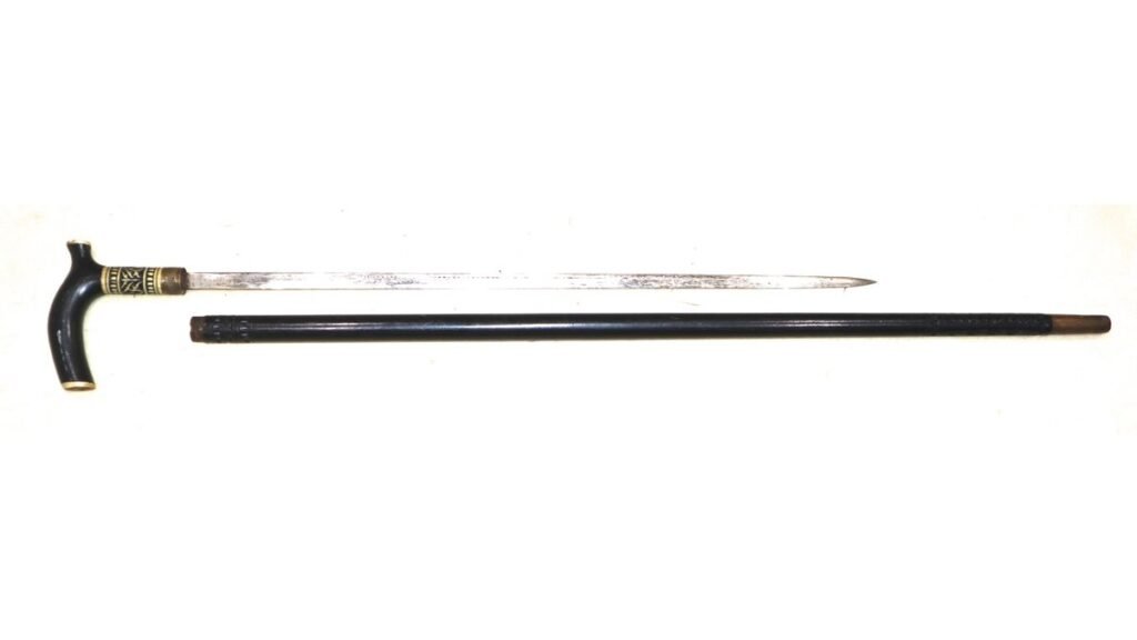 Unusual Antique Walking Cane Sword