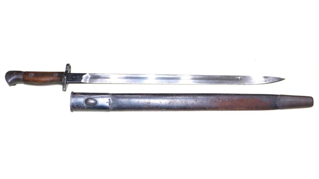 WW1 British Sanderson Production Pattern 1907 SMLE Bayonet In Scabbard