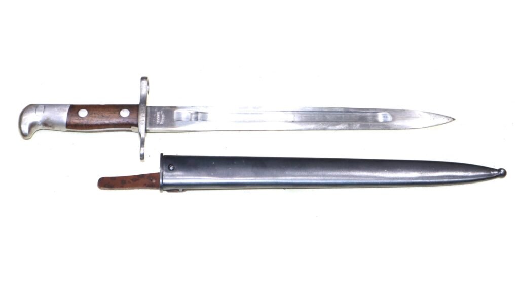 Superb Condition M1889 Schmidt Rubin Bayonet And Scabbard – SN 410