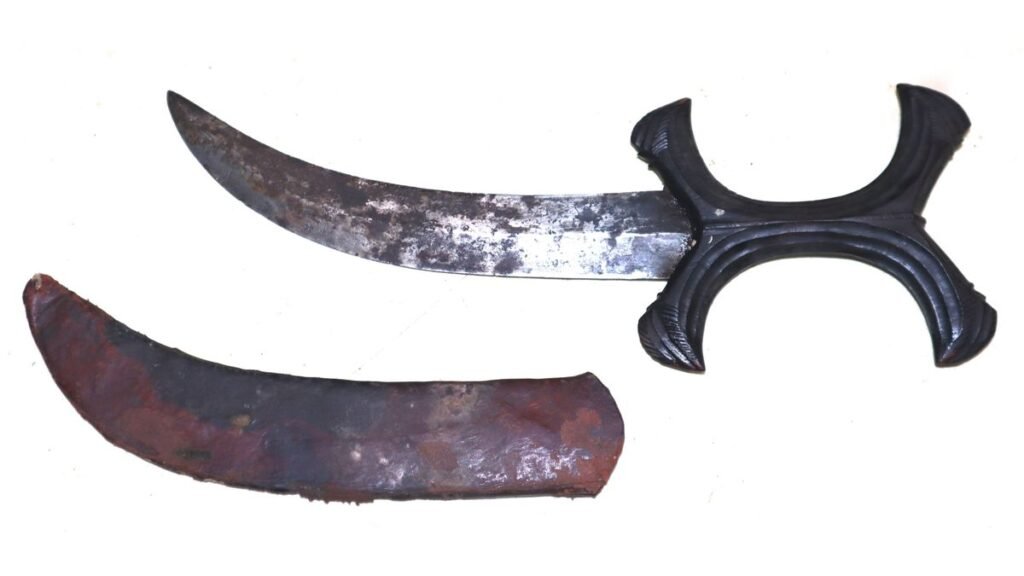 Original African Barbary Hunting Knife In Scabbard