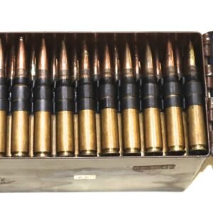 100rds Of .50 Cal Inert Ammunition Belt In Steel Tin