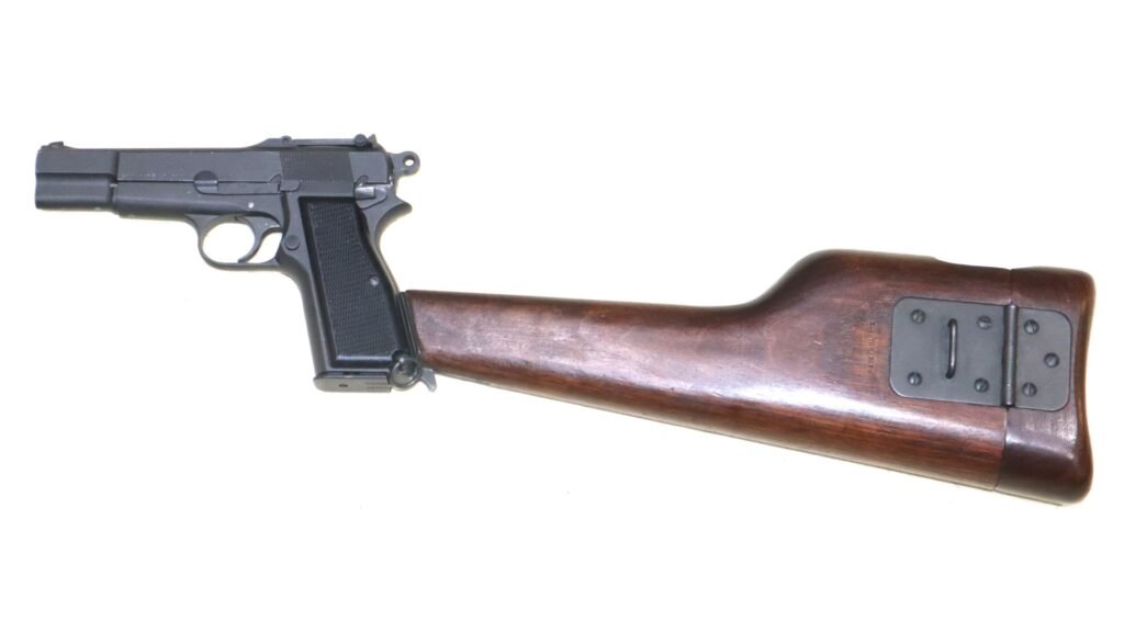 Immaculate WW2 British Inglis Production Browning Hi Power Mk.1* With 1945 Dated Stock And Holster – SN 159 – UK DEAC